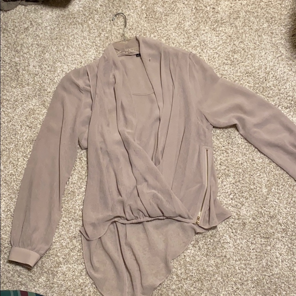 Lavender flowy blouse